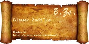 Bleuer Zsóka névjegykártya